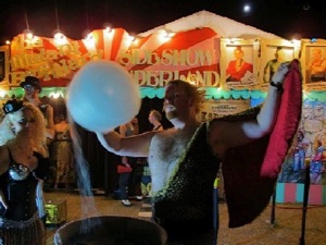 circus sideshow the great gordo gamsby sword swallowing juggling nightclub freakshow strongman fairy floss